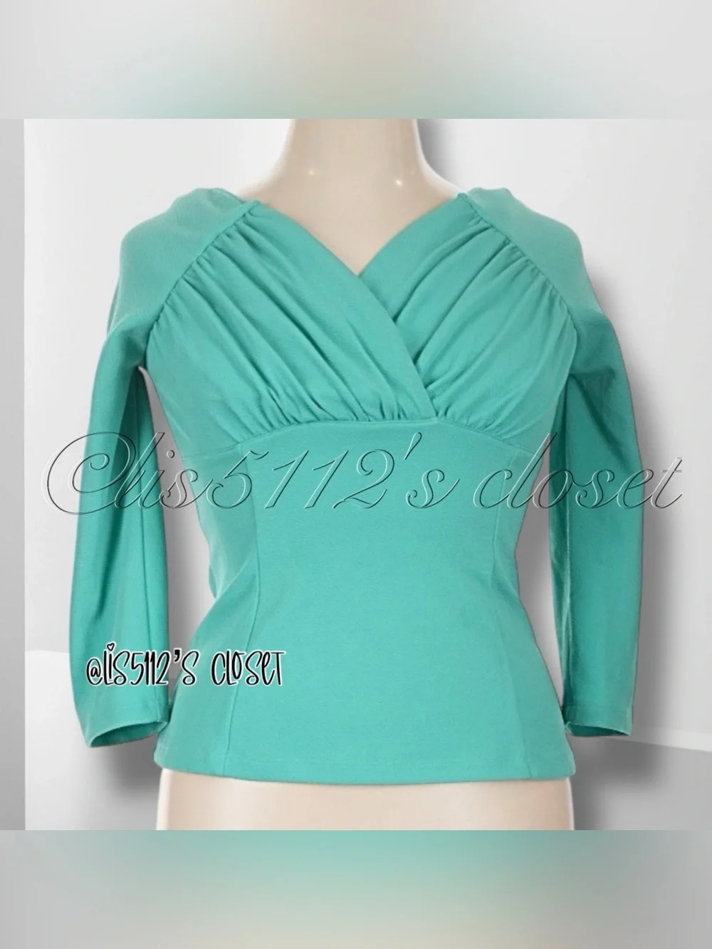 Vixen by Micheline Pitt Starlet Top in Mint Green XL